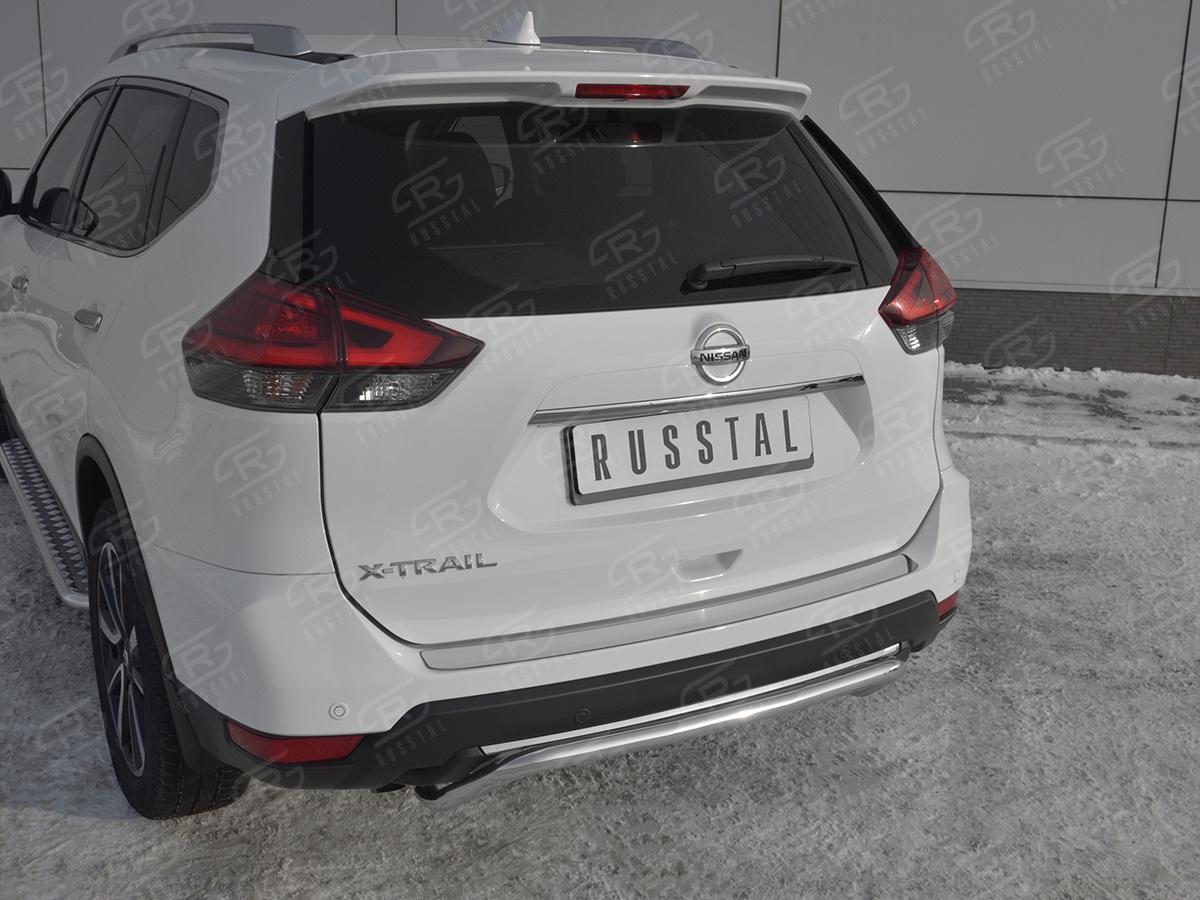 Накладка на задний бампер (лист нерж зеркальный) NXN-003163 для автомобиля NISSAN X-TRAIL (T32) 2018-, РусСталь
