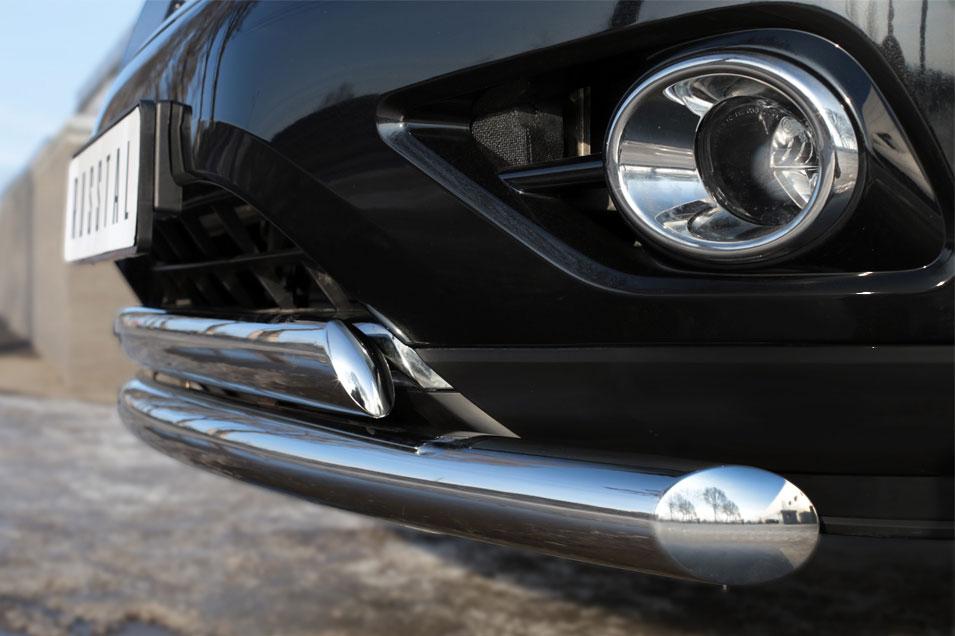 Защита переднего бампера d76/75х42 для Nissan Pathfinder 2014, Slitkoff NPZ-002019