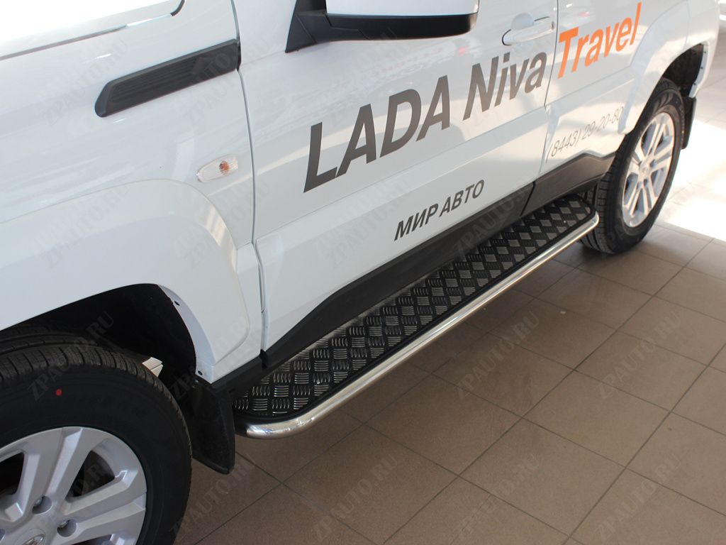 Пороги с листом d-43 для автомобиля Lada Niva Travel 2020-наст.вр. арт. NVT_2.1, 
Технотек