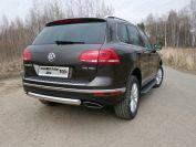 Защита задняя (овальная) 75х42 мм для автомобиля Volkswagen  Touareg R-Line 2014, TCC Тюнинг VWTOUARRL14-22