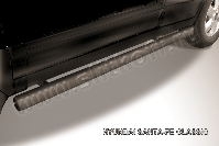 Защита порогов d76 труба черная Hyundai Santa-Fe Classic Таганрог (2000-2012) , Slitkoff, арт. HSFT011B