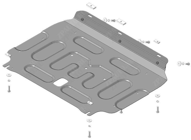 Защита стальная Мотодор (Двигатель, Коробка переключения передач), 2 мм,  Honda Fit   2014-2020 арт. 70818