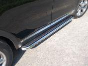 Пороги с площадкой (нерж. лист) 60,3 мм для автомобиля Kia Sorento Prime 2018-, TCC Тюнинг KIASORPR18-22