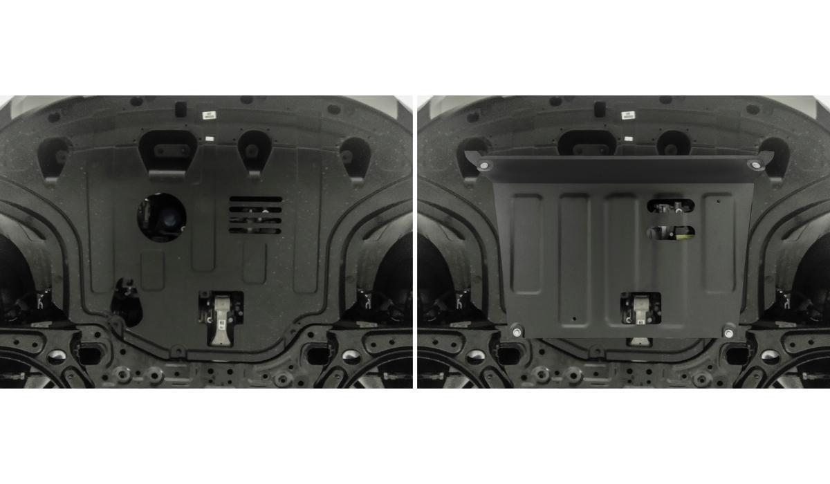 Защита картера и КПП AutoMax для Kia Seltos FWD 2020-н.в., сталь 1.5 мм, с крепежом, AM.2850.1