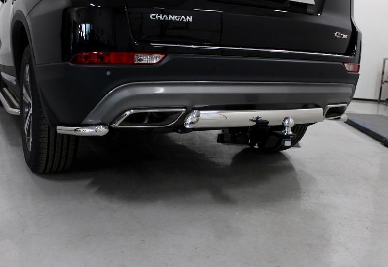 Защита задняя (овальная) 75х42 мм для автомобиля Changan CS75 FL 2020 арт. CHANCS7520-32