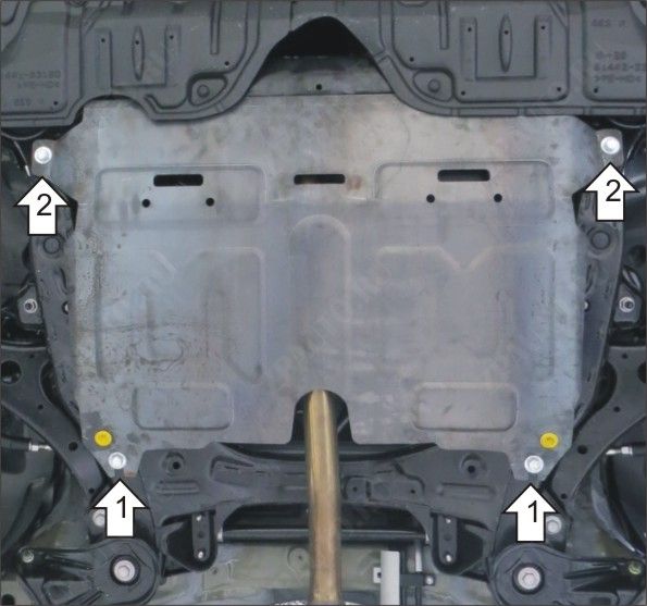 Защита АвтоСтандарт (Двигатель, Коробка переключения передач), 1, сталь для Toyota Venza  2012-2017 арт.52502