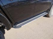 Пороги алюминиевые "Slim Line Silver" 1820 мм для автомобиля Mitsubishi L200 (Long) 2014-2015, TCC Тюнинг MITL20014-12S