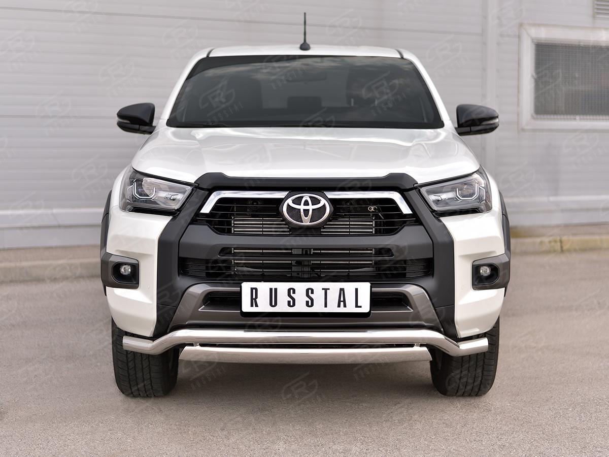 TOYOTA HILUX BLACK ONYX 2020- Защита переднего бампера d57 волна-d75х42 дуга THBOZ-003508