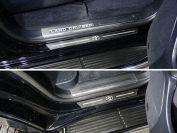 Накладки на пороги (лист шлифованный логотип Toyota) 4шт для автомобиля Toyota Land Cruiser 200 EXECUTIVE 2016-