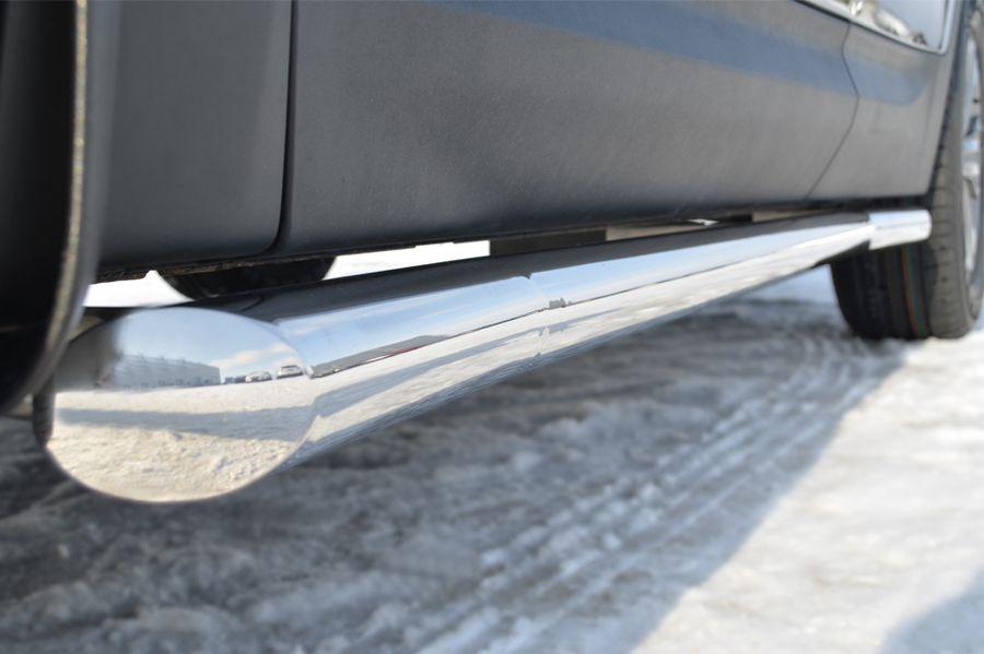 Пороги труба d57 вариант 1 для Hyundai Santa Fe 2012, Slitkoff HSFT-0012221