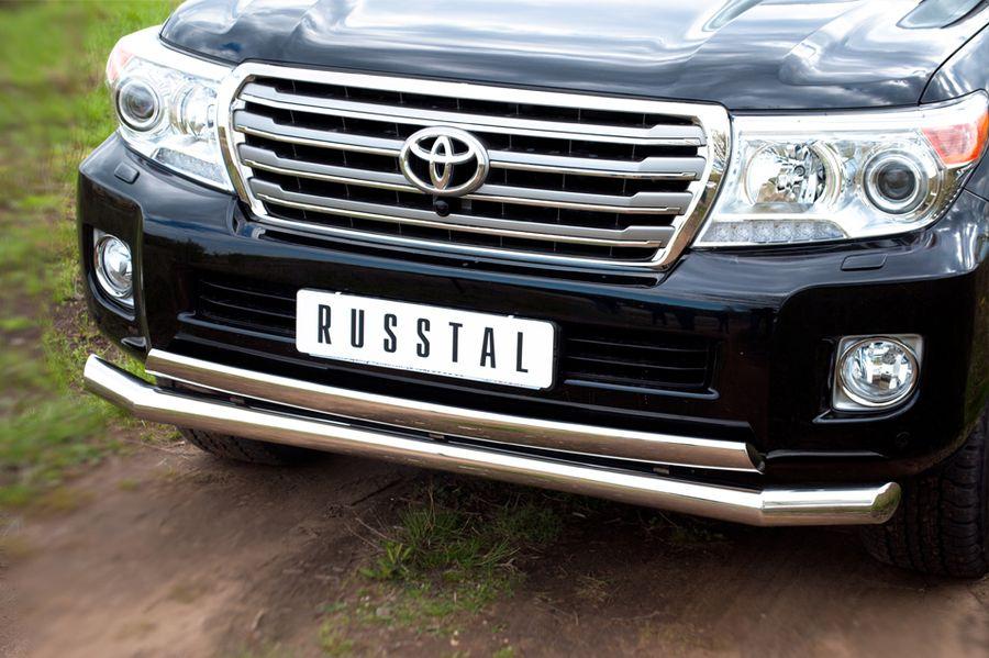 Защита переднего бампера d76/75х42 для Toyota Land Cruiser 200 2012, Slitkoff TLCZ-000514