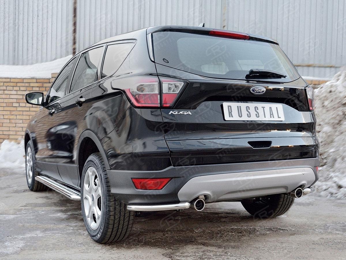 Защита заднего бампера уголки d42 Ford Kuga 2016, Slitkoff FGZ-002605