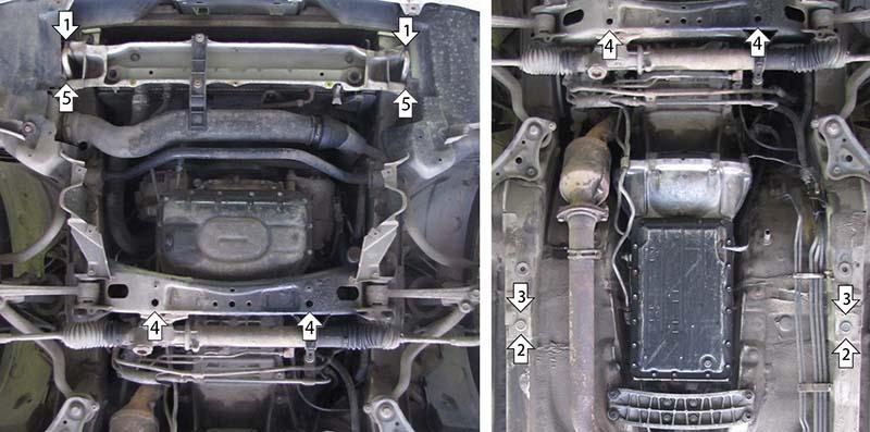 Защита стальная Мотодор (Двигатель, Коробка переключения передач), 2 мм, Сталь для Toyota Crown 1999-2003 арт. 02549