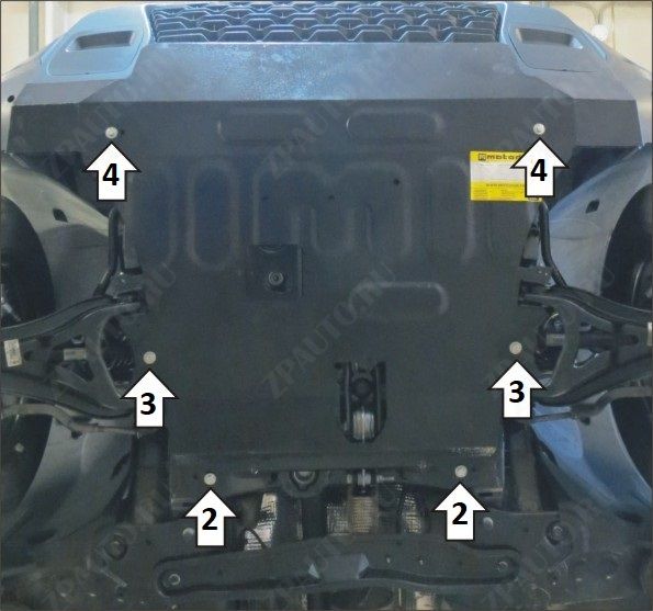 Защита стальная Мотодор (Двигатель, Коробка переключения передач, Передний Бампер), 2 мм, сталь для Renault Duster 2021- арт. 71702
