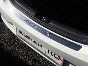 Накладка на задний бампер (лист шлифованный надпись Accent) для автомобиля Hyundai Accent 2014-2017