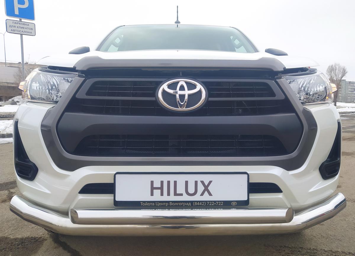Защита переднего бампера двойная для автомобиля TOYOTA Hilux 2021 арт. THLX.21.03