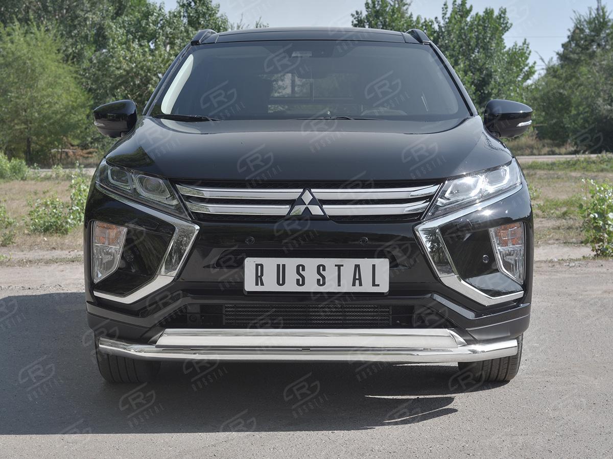 Защита переднего бампера d57 секции-d75x42 дуга для автомобиля Mitsubishi ECLIPSE CROSS 2018, Slitkoff MEZ-003043