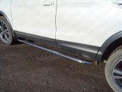 Пороги овальные гнутые с накладкой 75х42 мм для автомобиля Nissan Qashqai 2019-, TCC Тюнинг NISQASH19-20