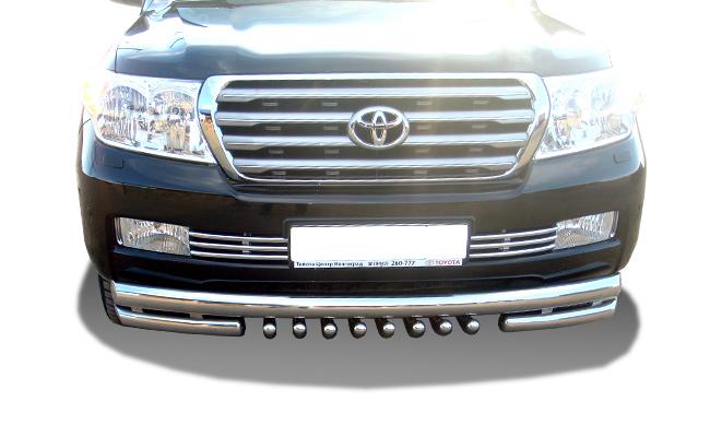 Защита переднего бампера тройная для автомобиля TOYOTA Land Cruiser 200     2007-2012, Россия TLC200.07.06-1