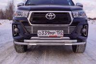 Защита передняя нижняя (двойная с ДХО) 60,3/60,3 мм для автомобиля Toyota Hilux Exclusive 2018- TCC Тюнинг арт. TOYHILUXEXC18-08
