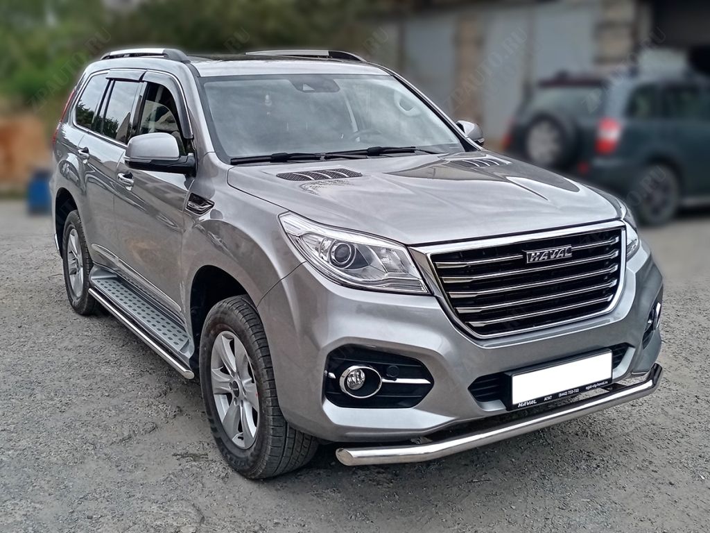 Пороги (обвод штатного порога) d-43 для автомобиля HAVAL H9 2017 - по наст.время арт. HVH9_2.1, 
Технотек