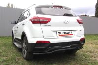 Защита заднего бампера d57 скоба черная Hyundai Creta 4WD (2016-2021) , Slitkoff, арт. HCRET4WD010B