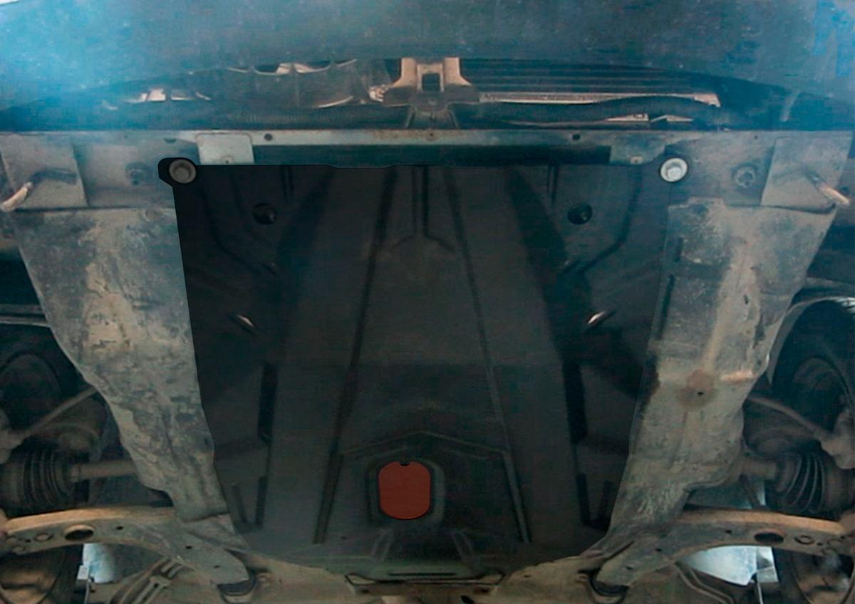 Защита картера и КПП АвтоБроня для Daewoo Nexia I рестайлинг (V - все) 2008-2016, штампованная, сталь 1.5 мм, с крепежом, 111.01310.1