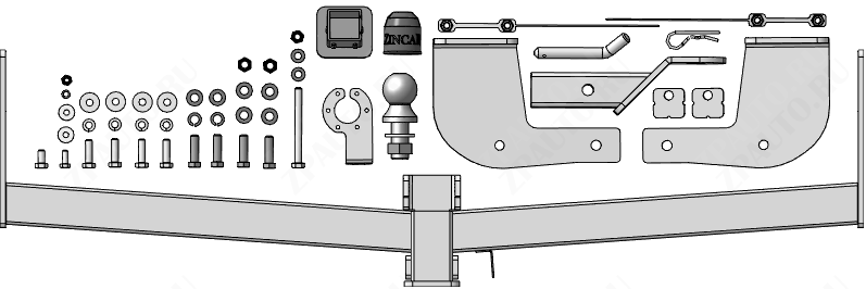 Фаркоп Honda Stepwgn 2015-2022, тип шара E, Motodor, арт.ZH301E