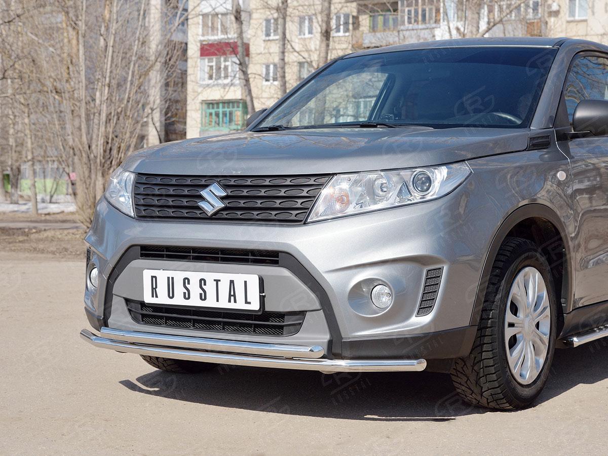Защита переднего бампера d42/42 Suzuki Vitara 2015, Slitkoff SVZ-002577