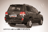 Защита заднего бампера d76 короткая черная Toyota Land Cruiser 200 (2007-2012) , Slitkoff, арт. TLC2-023B