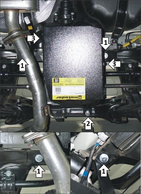 Защита стальная Мотодор (Задний дифференциал), 2 мм, сталь для KIA Sorento 2020- арт. 01043