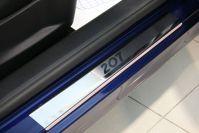 Накладки на внутренние пороги с логотипом на металл для Peugeot 207 3D 2006, Союз-96 PG27.31.3124