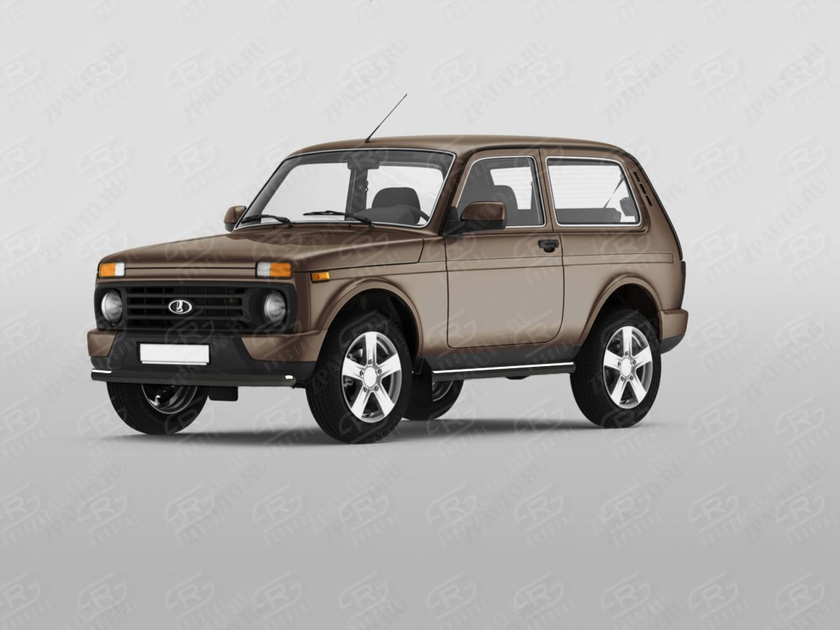 LADA 4X4 URBAN 2014- Защита переднего бампера d57 секции black NUZ-002809CH