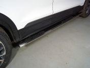 Пороги овальные с накладкой 75х42 мм для автомобиля Geely Coolray 2020- TCC Тюнинг арт. GEELCOOL20-12