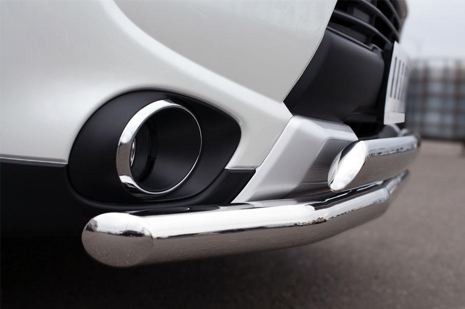 Защита переднего бампера d57/75х42 для Mitsubishi Outlander 2014, Русталь MORZ-001890, Slitkoff