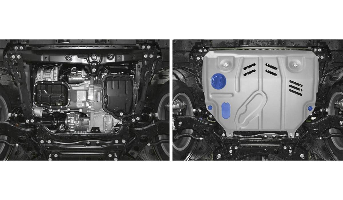 Защита картера и КПП Rival для Lexus NX 300h 2014-2017, штампованная, алюминий 3 мм, с крепежом, 333.3206.1