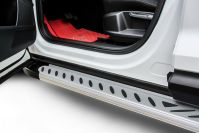 Пороги алюминиевые "Elite Silver" 1700 серебристые Hyundai Creta 4WD (2016-2021) , Slitkoff, арт. AL-HCRET4WD012