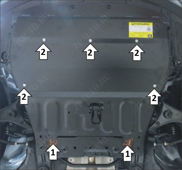Защита стальная Мотодор (Двигатель, Коробка переключения передач), 2 мм,  для Москвич 3  2022- арт. 77601