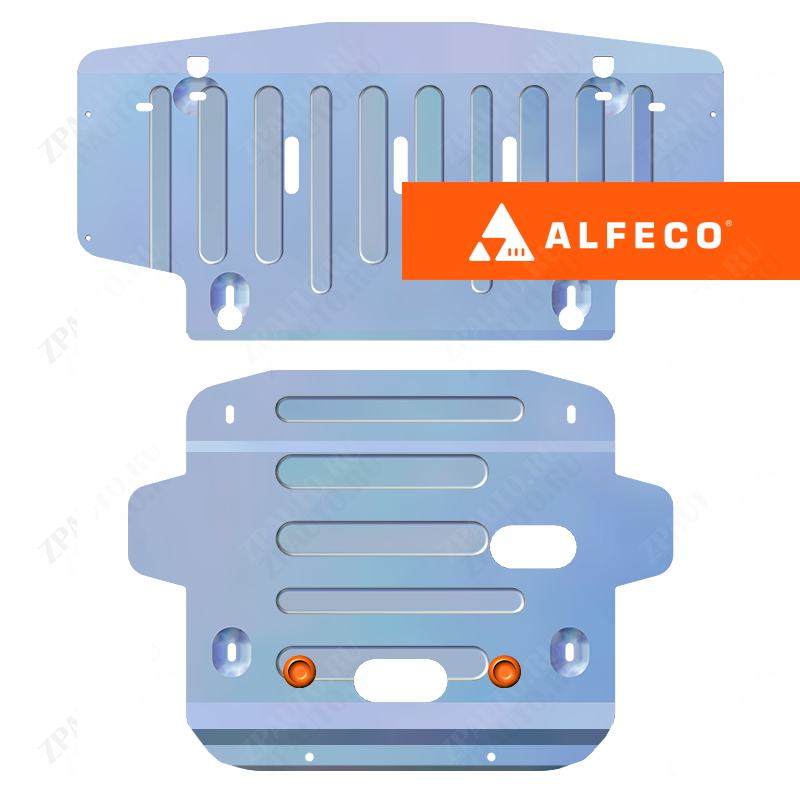 Защита  радиатора и картера (2 части) MB E-Class (W210) 1995-2002 V-3,2 2WD , ALFeco, алюминий 4мм, арт. ALF3602al