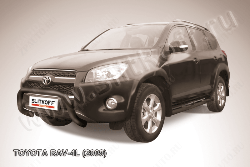 Кенгурятник d76 низкий черный Toyota Rav-4 L (2005-2010) , Slitkoff, арт. TR409L-002B