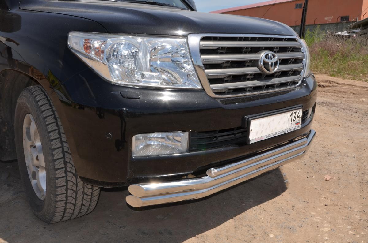Защита переднего бампера тройная для автомобиля TOYOTA Land Cruiser 200     2007-2012, Россия TLC200.07.06-1