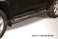 Защита порогов d76 с проступями черная Toyota Rav-4 L (2005-2010) , Slitkoff, арт. TR409L-013B