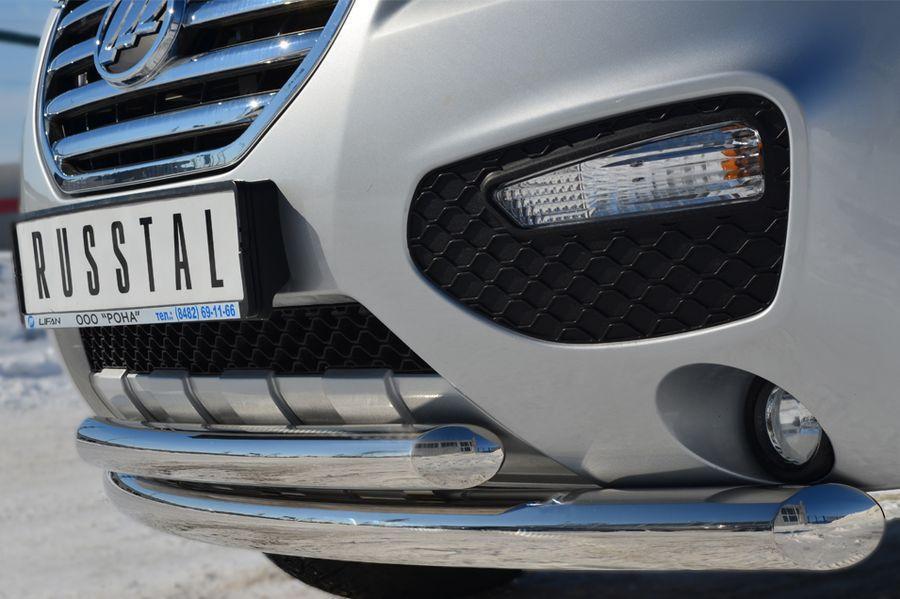 Защита переднего бампера d76/57 для Lifan X60, Slitkoff LFZ-001239