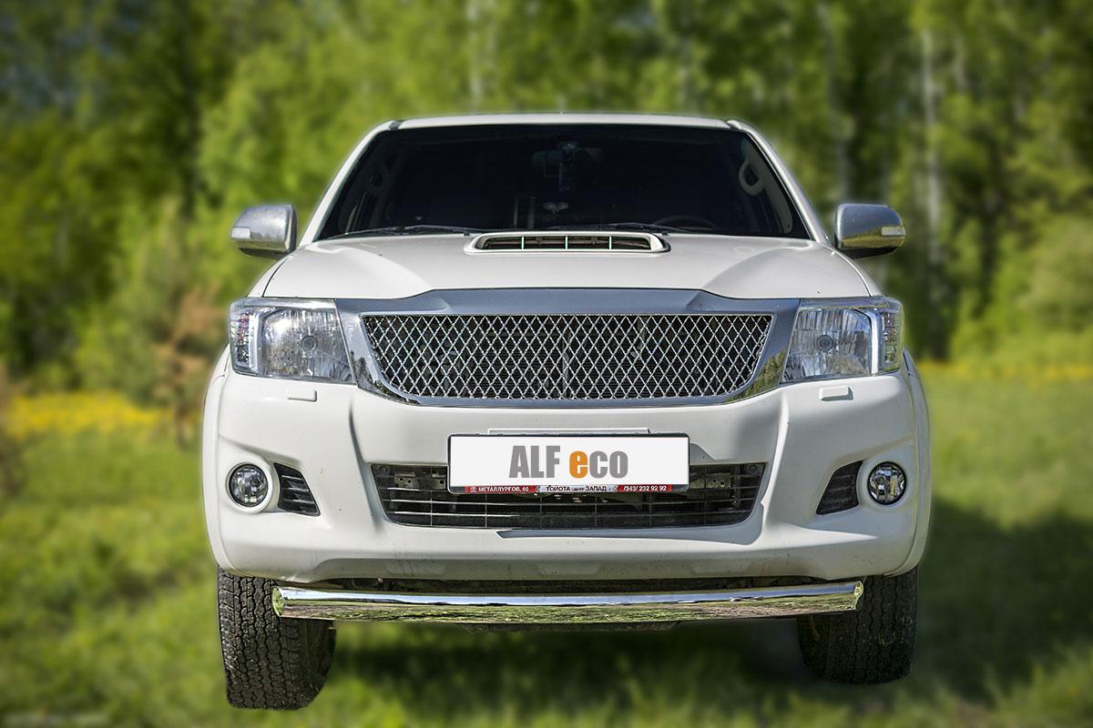 Защита передняя (ОВАЛ) D 75х42 для Toyota Hilux(Тойота Хайлюкс), ALFeco арт. HIL-12.03