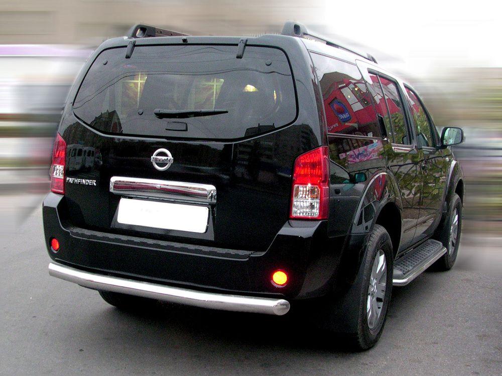 Защита заднего бампера "труба"d-76 для Nissan Pathfinder 2005-2009, Технотек NP_3.1