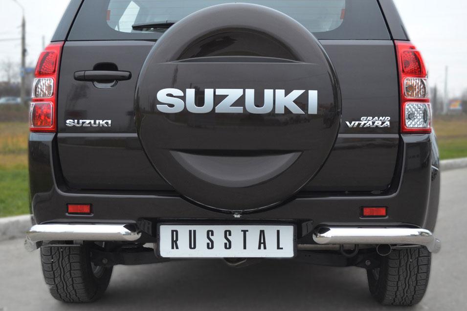 Защита заднего бампера уголки d57 для Suzuki Grand Vitara 5d 2012, Slitkoff SVZ-001098