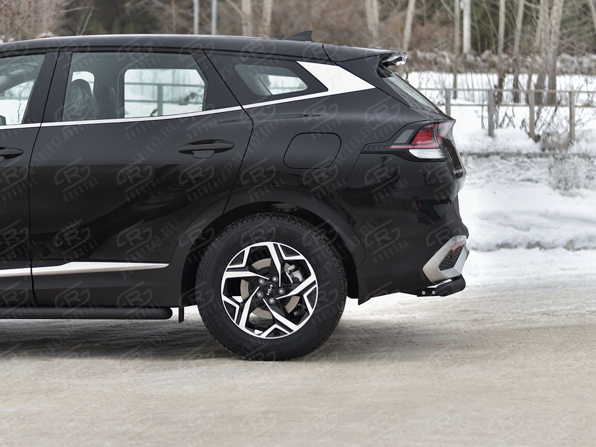 KIA SPORTAGE 2021- Защита заднего бампера d57 секции black (NOT STYLE AND X-LINE) KSZ-004034CH