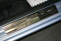 Накладки на внутренние пороги с логотипом на металл для Honda Jazz 2009, Союз-96 HJZ9.31.3144