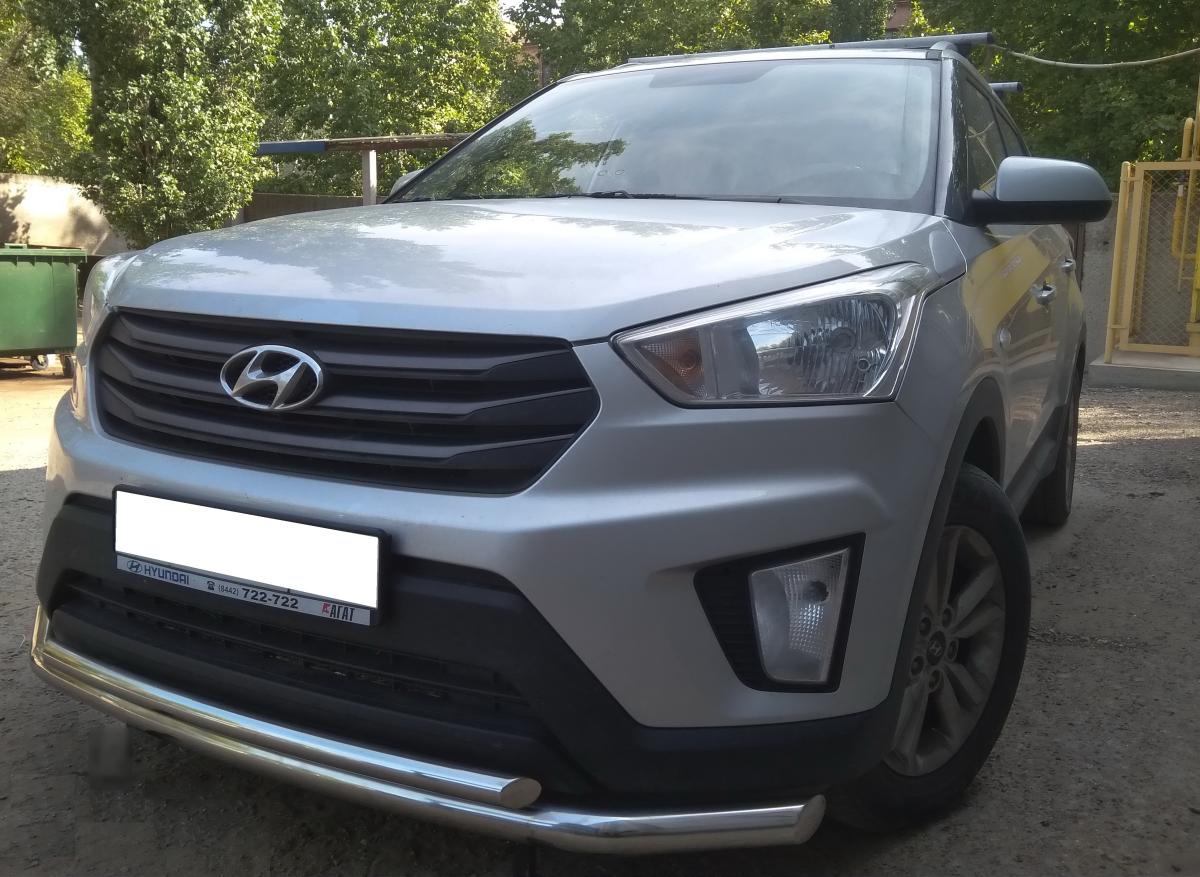 Защита переднего бампера двойная для автомобиля HYUNDAI Creta 2016 арт. HYC.16.03