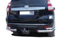 Защита заднего бампера угловая двойная d76/42 для Toyota Land Cruiser Prado 150 2014, TLCP150.14.20, Россия